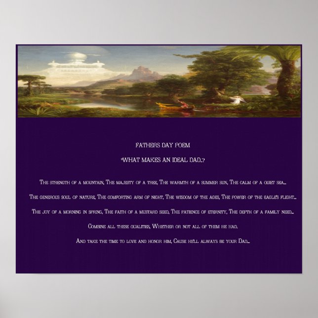 Affiche Fête des pères Poème imprimé (Devant)