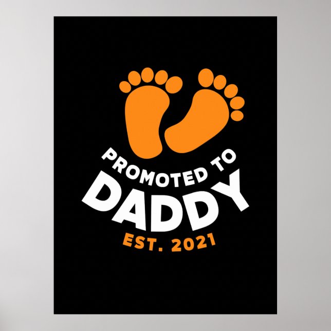 Affiche Fête des pères | Promu À Papa 2021 (Devant)
