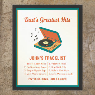 Affiche Fête des pères rétro "Papa's Greatest Hits" Person