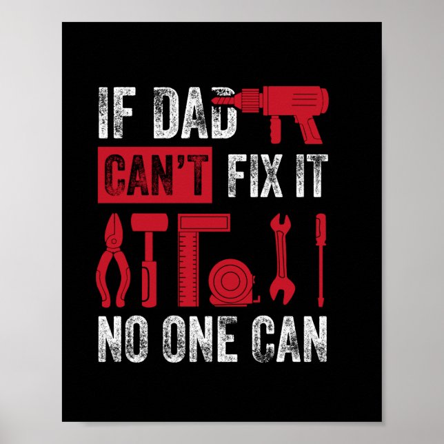 Affiche Fête des pères si papa ne peut pas réparer (Devant)