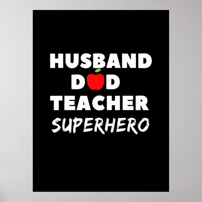 Affiche Fête des pères | Super mari papa enseignant (Devant)