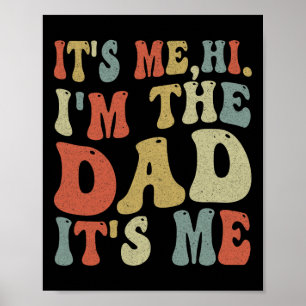 Affiche Fête des pères vintage Son Me Hi I#39 ; m Le Papa