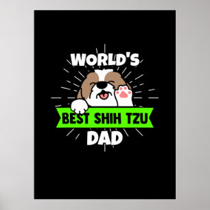 Affiche Fête des pères   World Best Shih Tzu Chien Papa