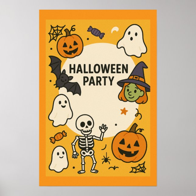 Affiche Fête d'Halloween amusante pour enfants (Devant)