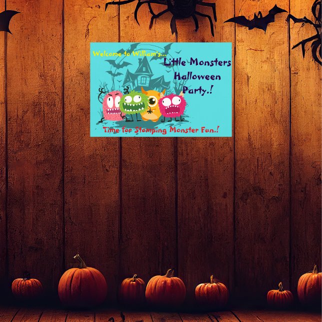 Affiche Fête d'Halloween Enfants Petits Monstres (Little Monsters Halloween Party Wall Poster)