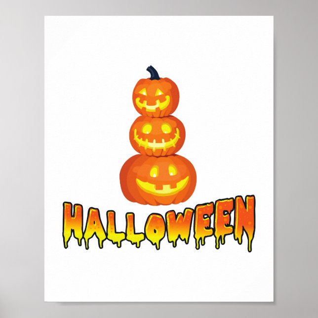 Affiche Fête d'Halloween, Halloween Citrouilles (Devant)