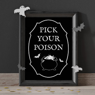 Affiche Fête d'Halloween noire Choisissez votre poison