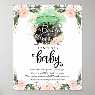Affiche Fête d'Halloween pour Bébé Fille Ne Dis Pas Bébé P