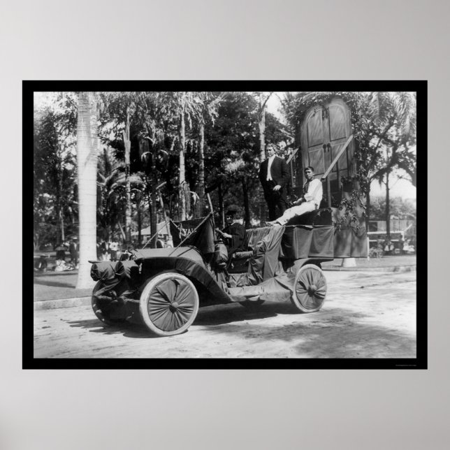 Affiche Fête d'Hawaii Float avec Yale Pennant 1912 (Devant)