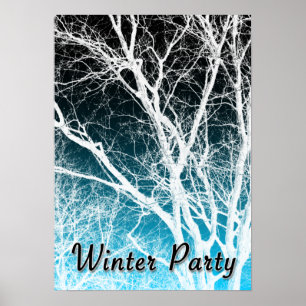 Affiche fête d'hiver : arbre fantôme