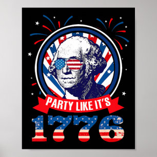Affiche Fête drôle comme si c'était 1776 4 juillet George