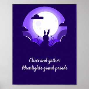 Affiche Fête du milieu de l'automne des lapins de lune vio