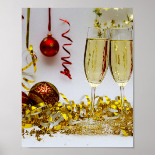 Affiche Fête du Nouvel An SlipperyJoe's champagne spa