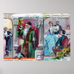 Affiche Fête du Nouvel An vintage : Liebig Publicité