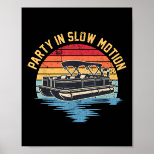 Affiche Fête en mouvement lent Bateau ponton de lac Bateau