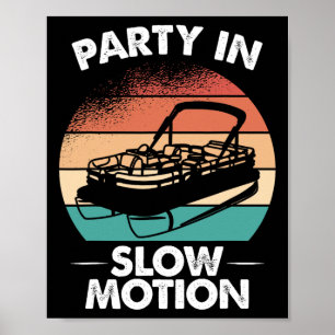 Affiche Fête En Mouvement Lent Ponton Bateau Coucher du so