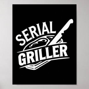 Affiche Fête estivale BBQ dans la cour Grillade drôle amat