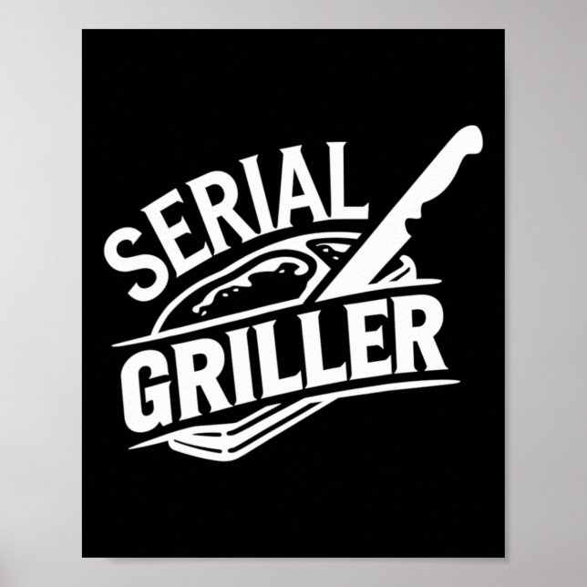 Affiche Fête estivale BBQ dans la cour Grillade drôle amat (Devant)