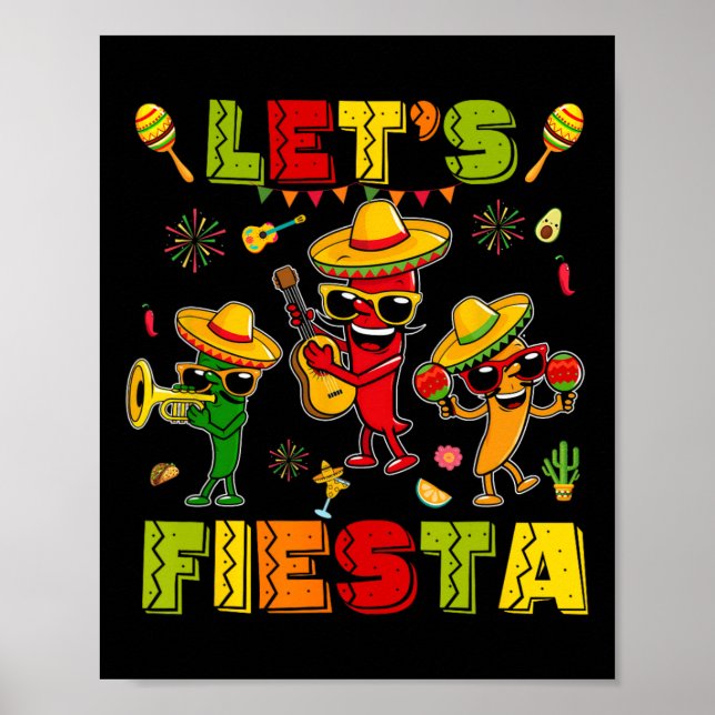 Affiche Fête Fête Fête Fête Mexicaine Faisons Fête Fête Ci (Devant)