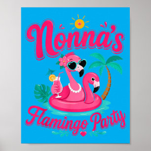 Affiche Fête flamant rose des Nonnas Mignonne grand-mère V