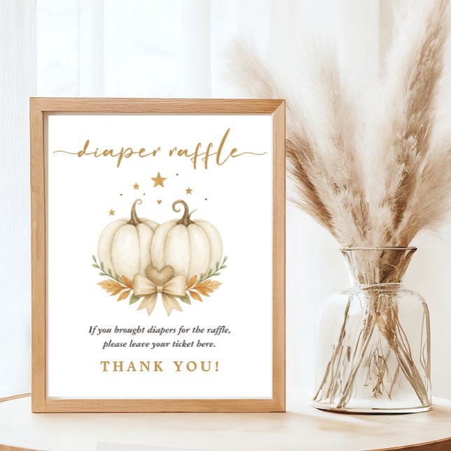 Affiche Fête jumeaux pour bébé avec citrouilles à l'aquare (Créateur téléchargé)