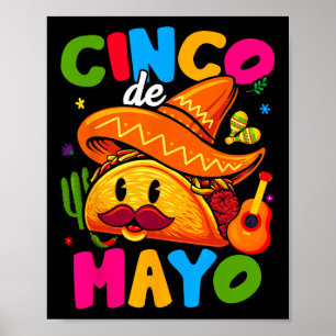 Affiche Fête mexicaine Cinco De Mayo Lâche la Squad 5 De