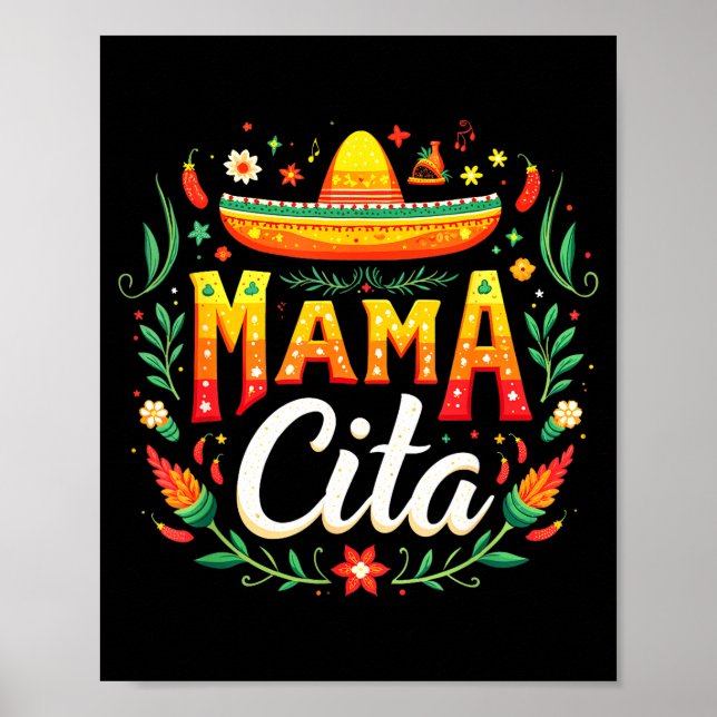 Affiche fête mexicaine cinco de mayo maman citation  (Devant)