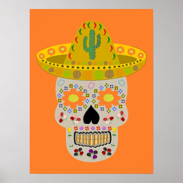 Affiche Fête mexicaine du crâne mort (Devant)