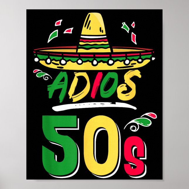 Affiche Fête mexicaine pour 60 ans d'anniversaire Cinco De (Devant)