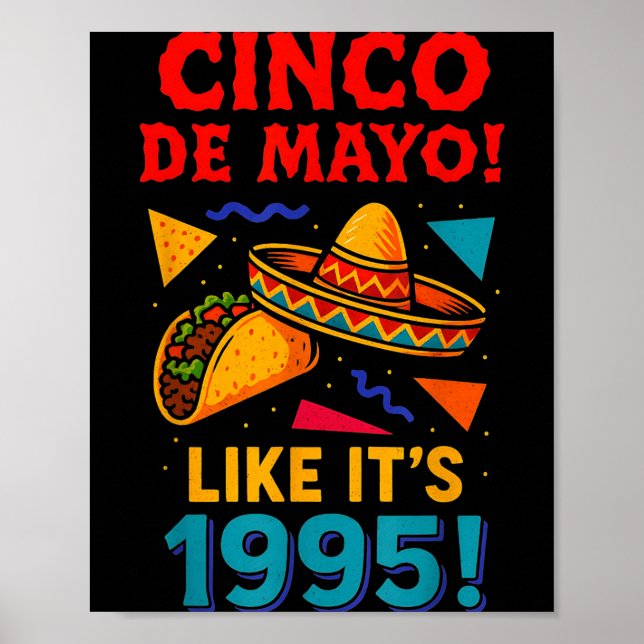 Affiche Fête mexicaine rétro cinq mai  (Devant)