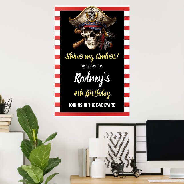 Affiche Fête pirate Shiver My Tembers  (Bureau à domicile)