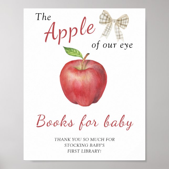 Affiche Fête prénatale bébé Apple - livres pour bébé affic (Devant)