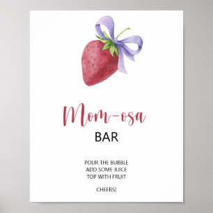 Affiche Fête prénatale bébé avec bar à mimosa aux fraises