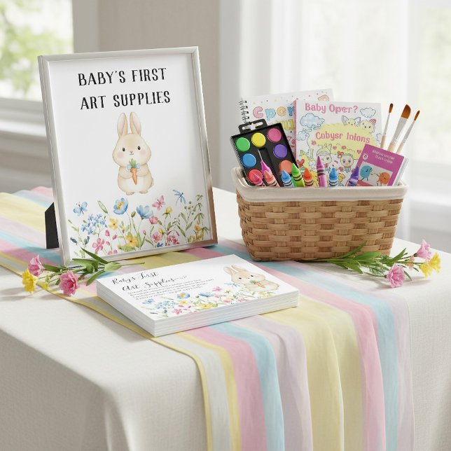Affiche Fête prénatale "Bunny" "Les premiers accessoires d (Créateur téléchargé)