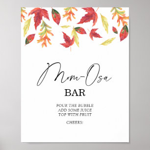 Affiche Fête prénatale de bébé aux feuilles tombantes Momo