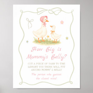 Affiche Fête Prénatale de Bébé Silly Goose Rose Quelle est