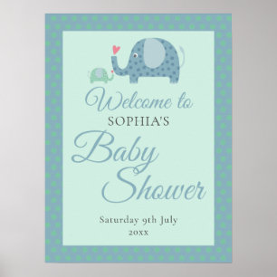 Affiche Fête Prénatale des Éléphants à Points / Bienvenue
