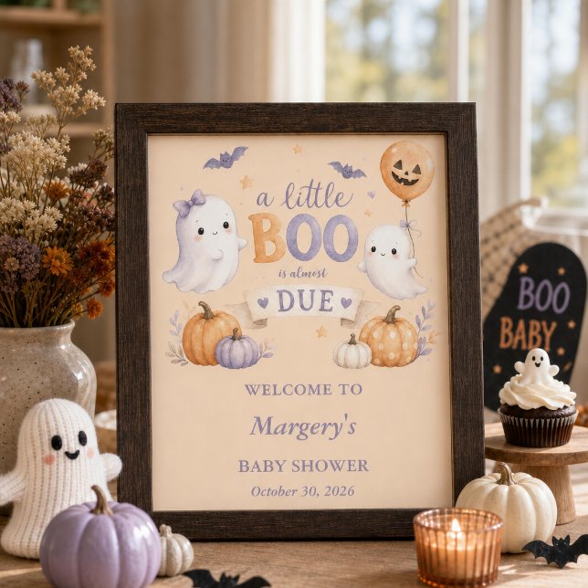 Affiche Fête Prénatale Petits Fantômes d'Halloween pour Bé (Créateur téléchargé)
