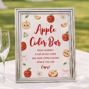 Affiche Fête Prénatale "Pomme de mon Oeil" Bar à Cidre de