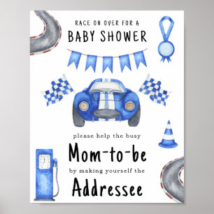 Affiche Fête prénatale pour bébé de course Maman à venir d
