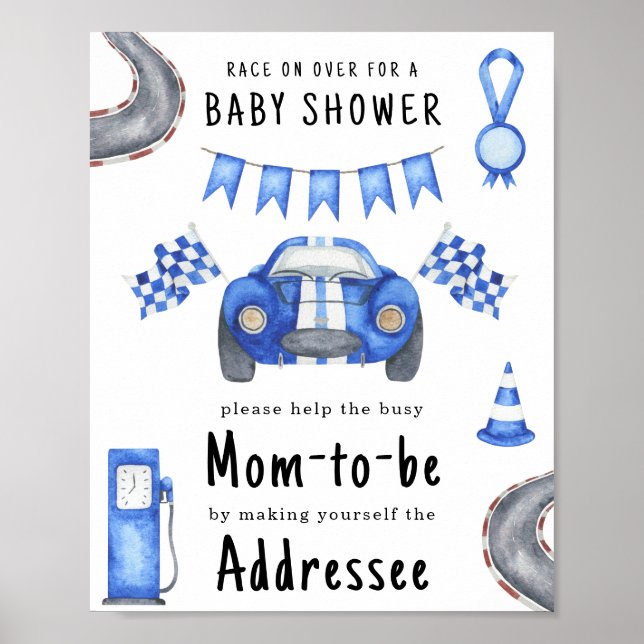 Affiche Fête prénatale pour bébé de course Maman à venir d (Devant)