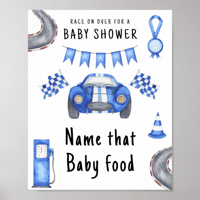 Affiche Fête prénatale pour bébé de course Nom de cette no (Devant)