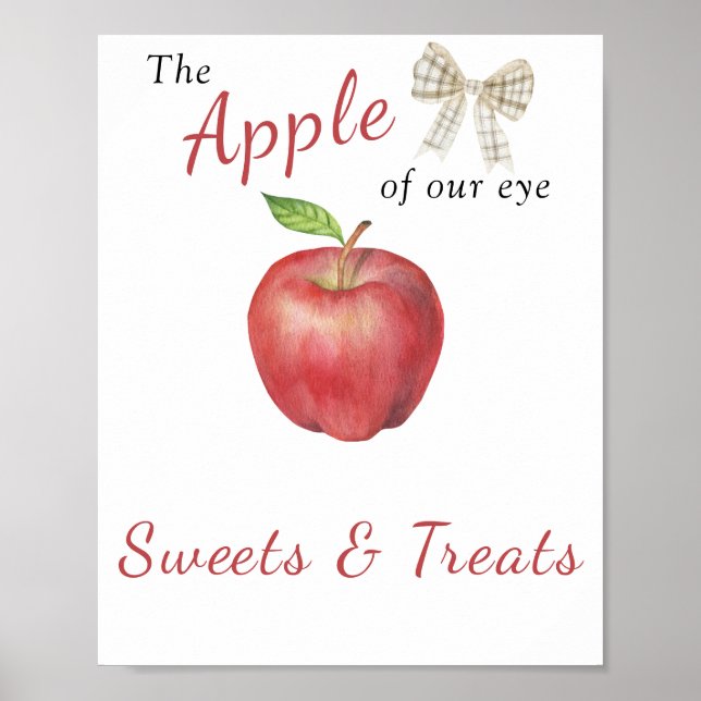 Affiche Fête prénatale sur le thème Apple - Sucreries et f (Devant)