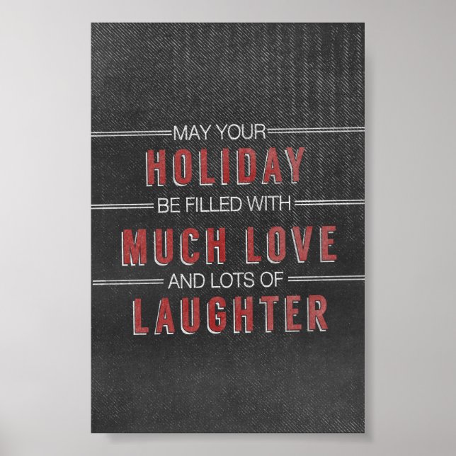 Affiche fête rire amour Noël Chalkboard (Devant)