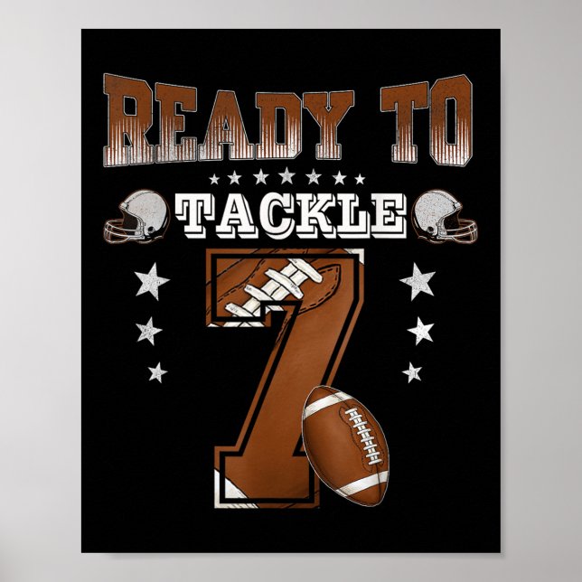 Affiche Fête Thème Football pour garçon 7 ans  (Devant)