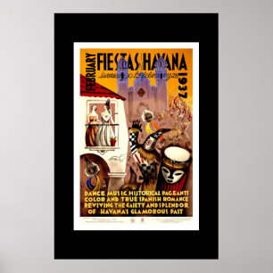 Affiche Fêtes de l'affiche Vintage voyage Havana Cuba