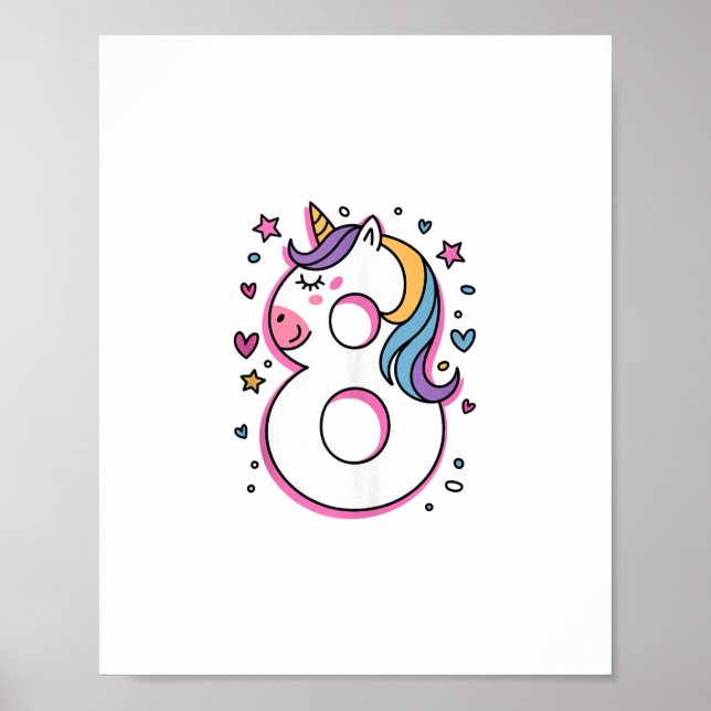Affiche Fêtez La Bonne Fête D'Anniversaire De 8 Ans Pour G (Devant)