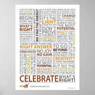 Affiche Fêtez l'affiche "What's Right" 18"x24"