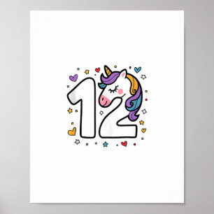 Affiche Fêtez le Joyeux 12 Anniversaire de la Fille