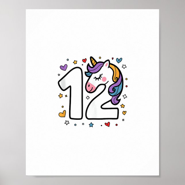 Affiche Fêtez le Joyeux 12 Anniversaire de la Fille (Devant)